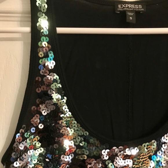 Express Dreamweight Cotton Tank with Sequins - Picture 3 of 3